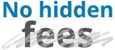 "No hidden fees" graphic