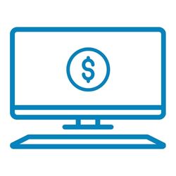 computer with dollar sign on screen