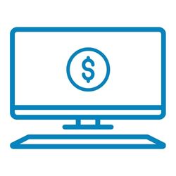 computer with dollar sign on screen